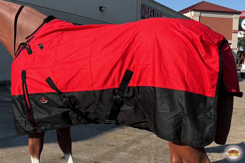 HILASON 1200D Turnout Light Winter Waterproof Rain Sheet Horse Black | Sheets for Horses